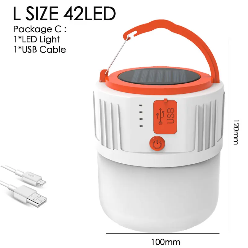 

Светодиодный светильник для зарядки на солнечной батарее, энергосберегающий USB, 42 лампы, лампа из бисера, лампа для ночного рынка, мобильный уличный светильник для кемпинга, аварийная лампа отключения электроэнергии