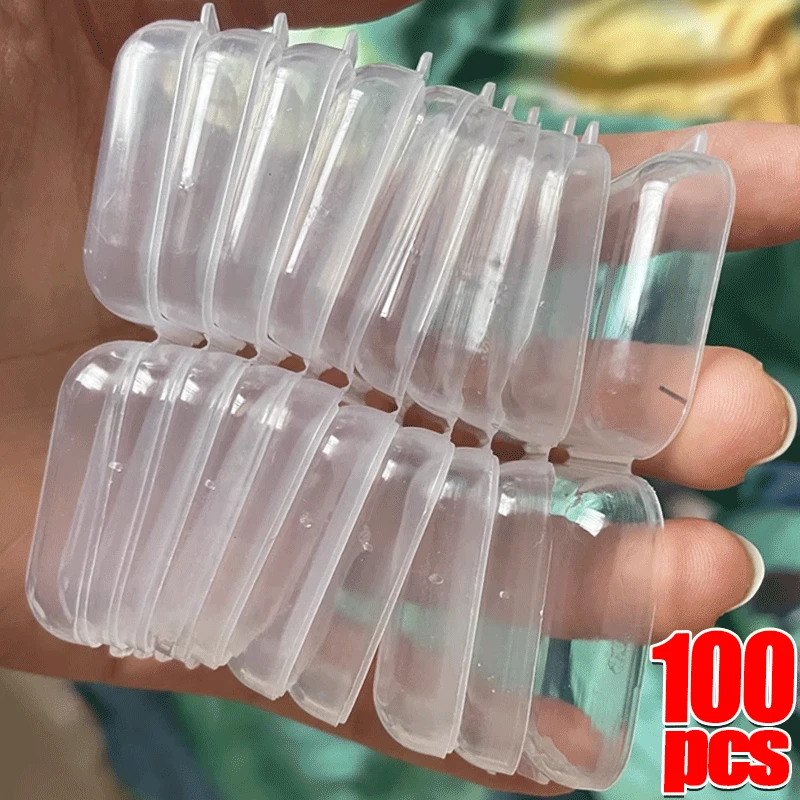 

Пластиковые прозрачные коробки для хранения украшений 100 шт