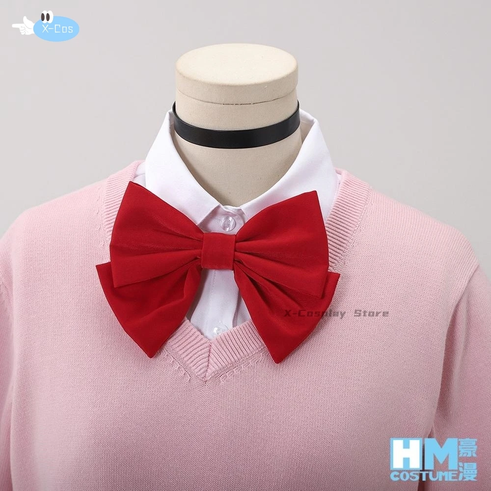 Аниме Dandadan Momo Ayase Косплей Костюм Парик Вязаный Свитер Топ Юбка Серьги Колье