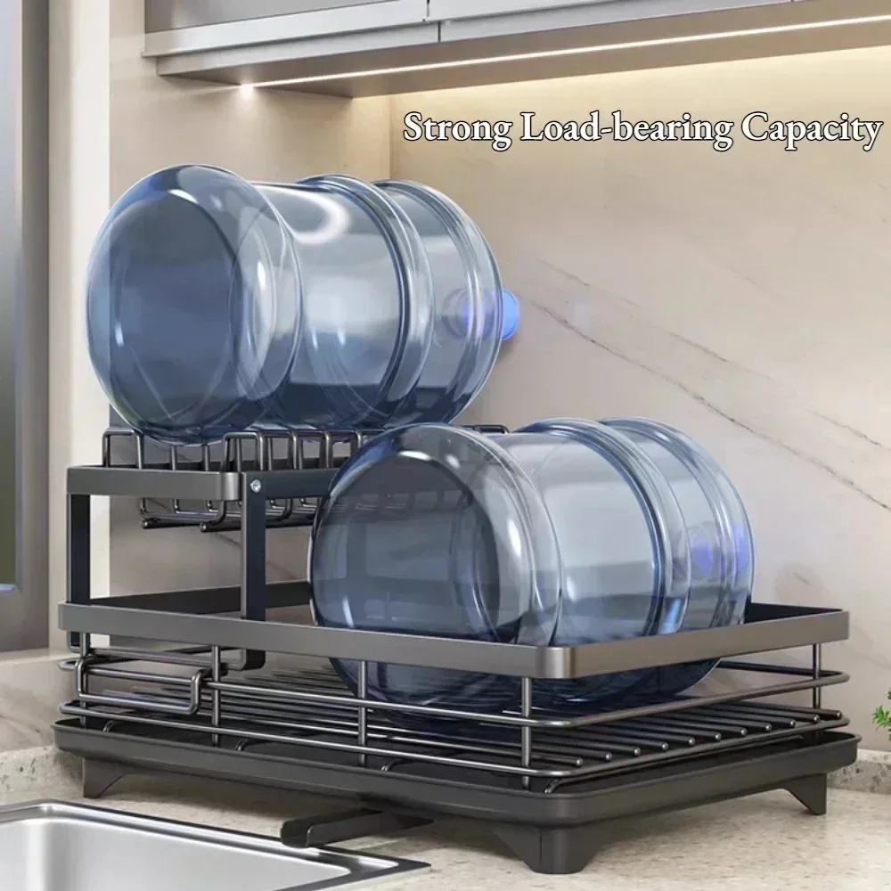 Сливная доска для посуды 2/1 ярусная сушилка тарелок полка хранения кухонной