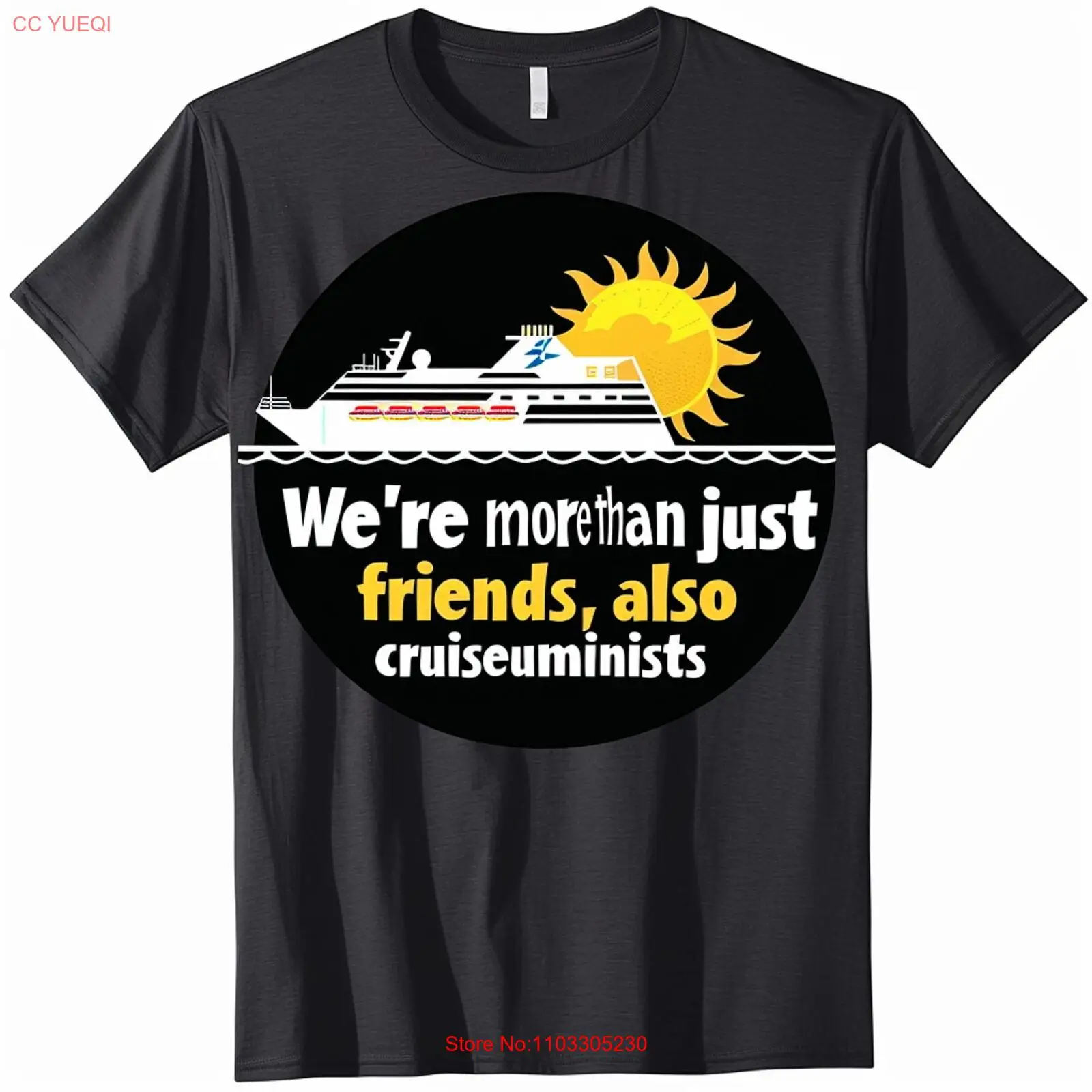 Веселая черная футболка с рисунком круизной лодки и милым дизайном солнца яркий