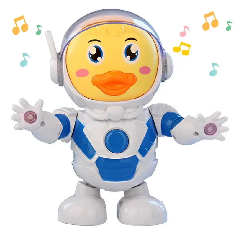 

Танцующая утка, Интерактивная космическая экшн-игрушка, игрушки для ползания, сенсорная игрушка на батарейках с музыкой и фотографией для малышей и