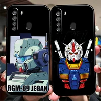 japanese anime gundam phone case for samsung galaxy a01 a02 a10 a10s a31 a22 a20 4g 5g liquid silicon coque soft black