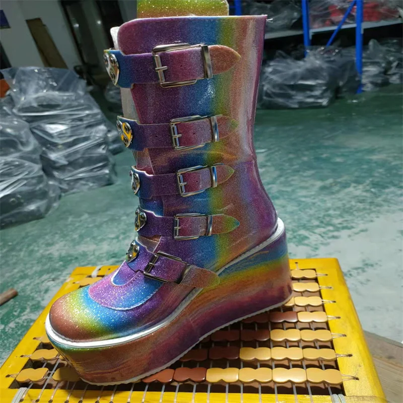 Women's Cosplay High Boots Winter Long Tube Leather Knight Boot Punk Gothic Classic Black High Heel Shoes Knee-High