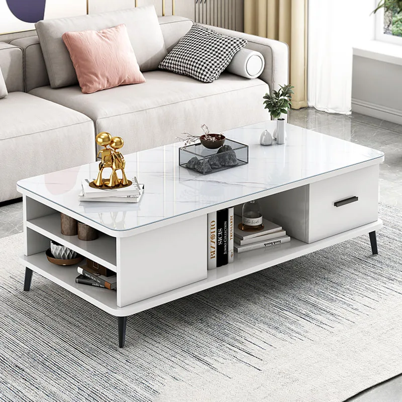 

Modern Nordic Coffee Tables Center Books Glass Mesa Floor Tables Luxury Design Room Mesita Auxiliar Library Furniture HY50CT