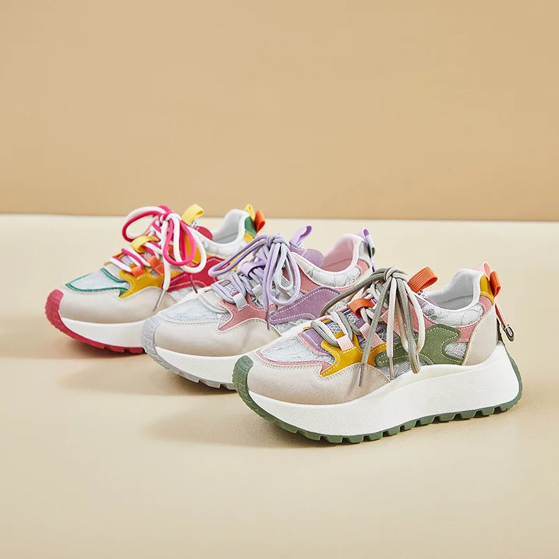 Женские кроссовки на платформе повседневная обувь для тренировок модные