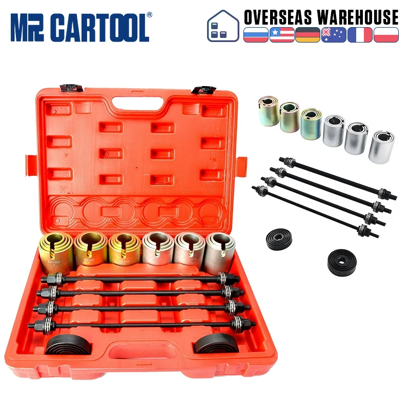 

MRCARTOOL 26pc Universal Press and Pull Sleeve Tool Kit Bush & Bearing Remover Set Specialized Auto Rapair Tool Kit Removal Tool