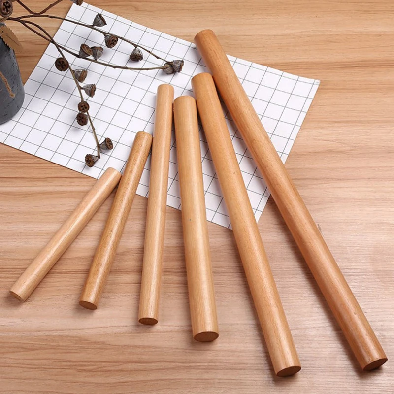 

4 Size Wooden Rolling Pin Make Pasta Dumplings Fondant Biscuit Cake Tools Pastry Roll Dough Roller Kitchen Baking Accessories