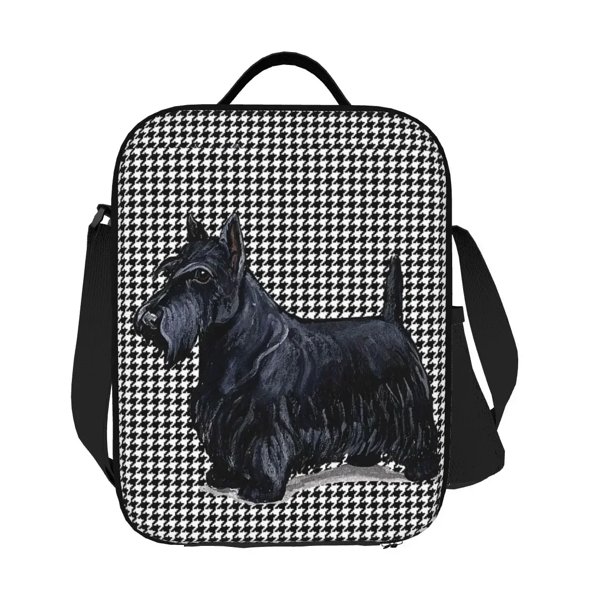 Шотландский терьер изолированная обеденная сумка с рисунком гусиные лапки для