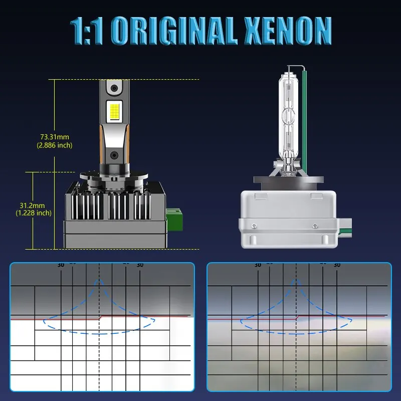 Carshark D1s D3s D4s D2s Светодиодные Лампы Для Фар Canbus 100w 60000lm Супер Яркие 1:1 Ксеноновые