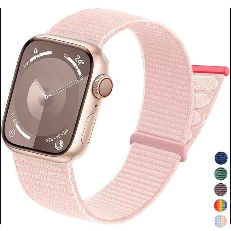 Ремешок нейлоновый для Apple Watch Band 40 мм 44 45 41 42 46 браслет IWatch series Ultra 2 49 1 0/9/8/7/6/SE/5/4/3