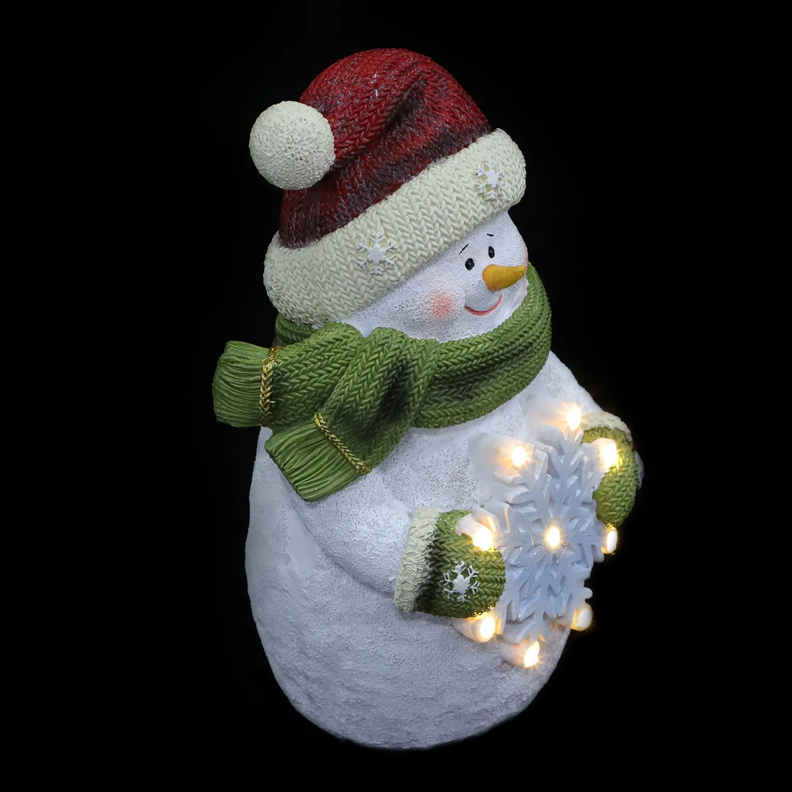 

1pc Christmas Resin Craft Xmas Room Decoration Adorable Xmas Light Snowman