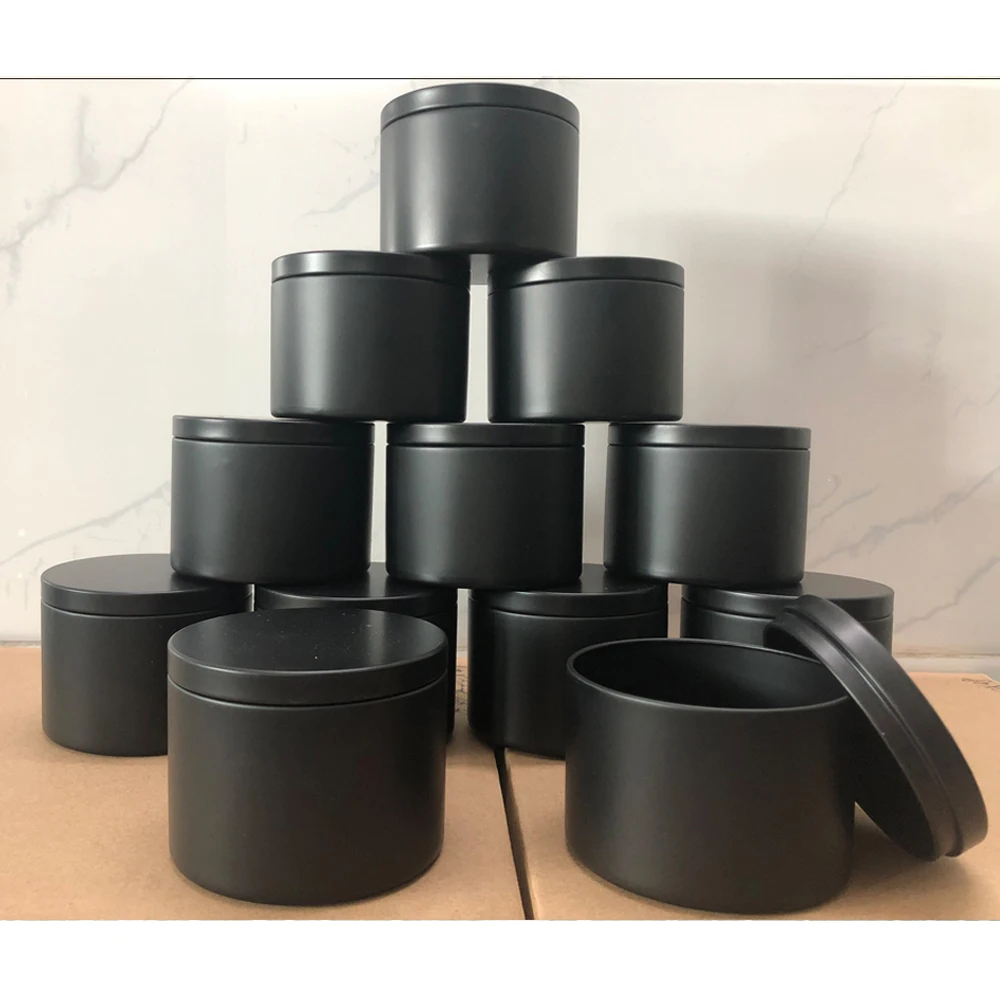 

12pcs White Black Gold Candle Tins 8oz Round Metal Tin Candle Jars with Lid for Diy Making Candles Containers Art Crafts Storage