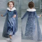 Зимнее платье для девочек, Хэллоуин, косплей, праздничное платье, Рождественский костюм для девочек, платье принцессы, детская одежда, 2021