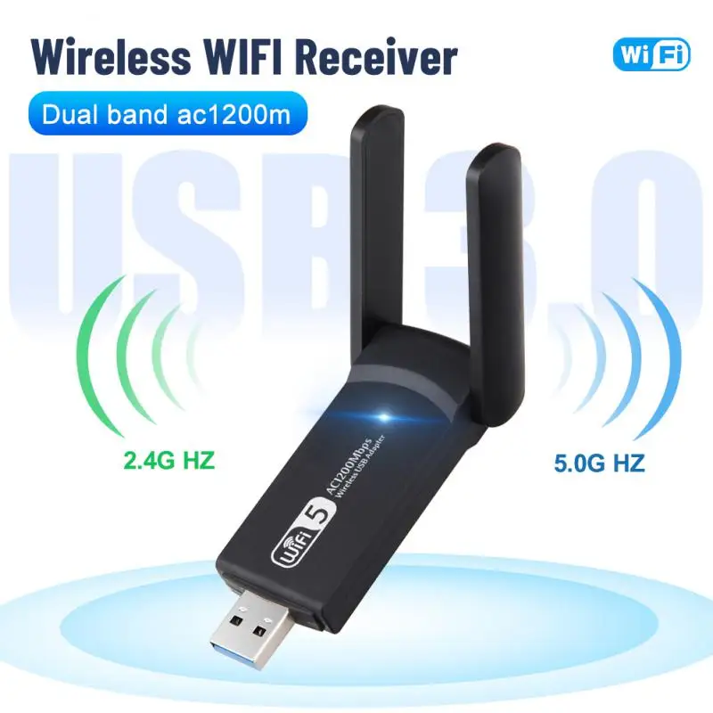 

2.4/5.8GHz USB WiFi Adapter 1200Mbps Wireless Antenna Wi-Fi Receiver Network Card Usb 3.0 Lan Ethernet For PC Desktop