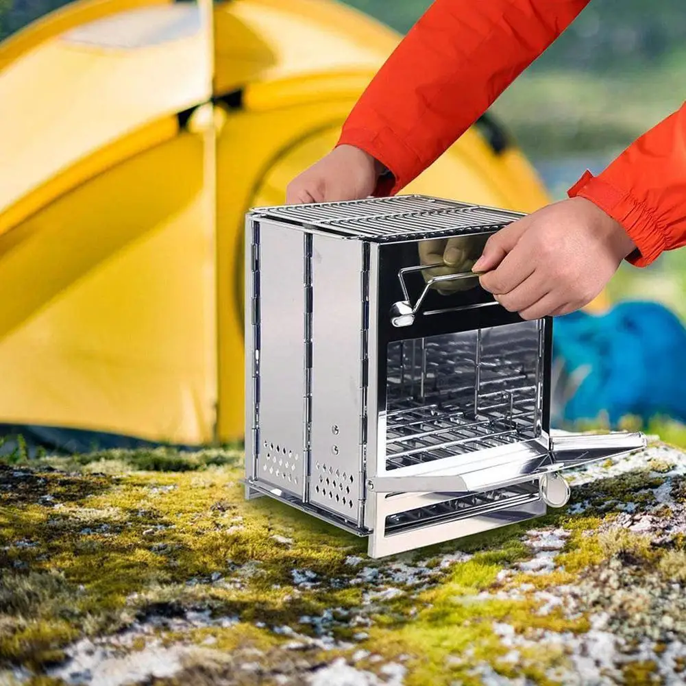 Стальная квадратная деревянная плита складная горелка для гриля переносной