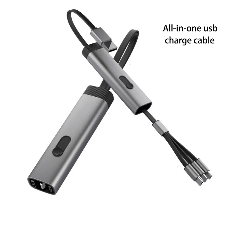 Короткий зарядный Usb-кабель все в одном для Huawei Samsung Oppo Vivo Xiaomi скрытый портативный