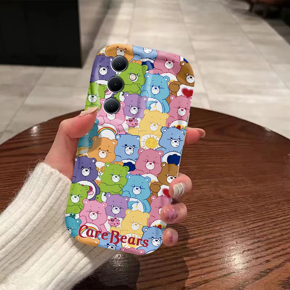 Милый чехол C-Cares с мультяшными медведями и объемными волнами для OPPO Realme 12 11 10 9 8 7i 6