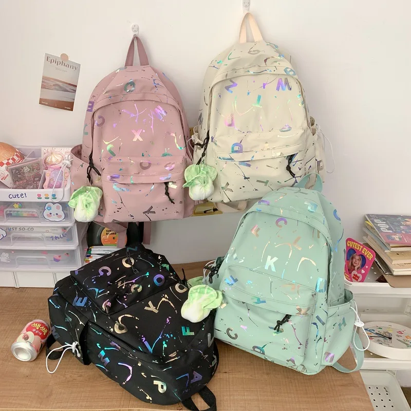 Japanese Style Letter Simple Schoolbags New Girls Boys Cute High-capacity Backpacks Cute Schoolbag for Primary School Students