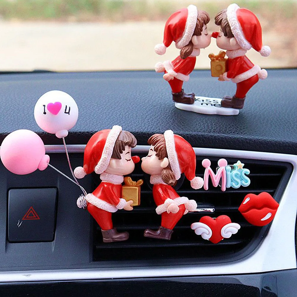 

Christmas Lovely Couple Girl Boy Car Air Vent Freshener Essential Perfume Clip Christmas Car Perfume Clip