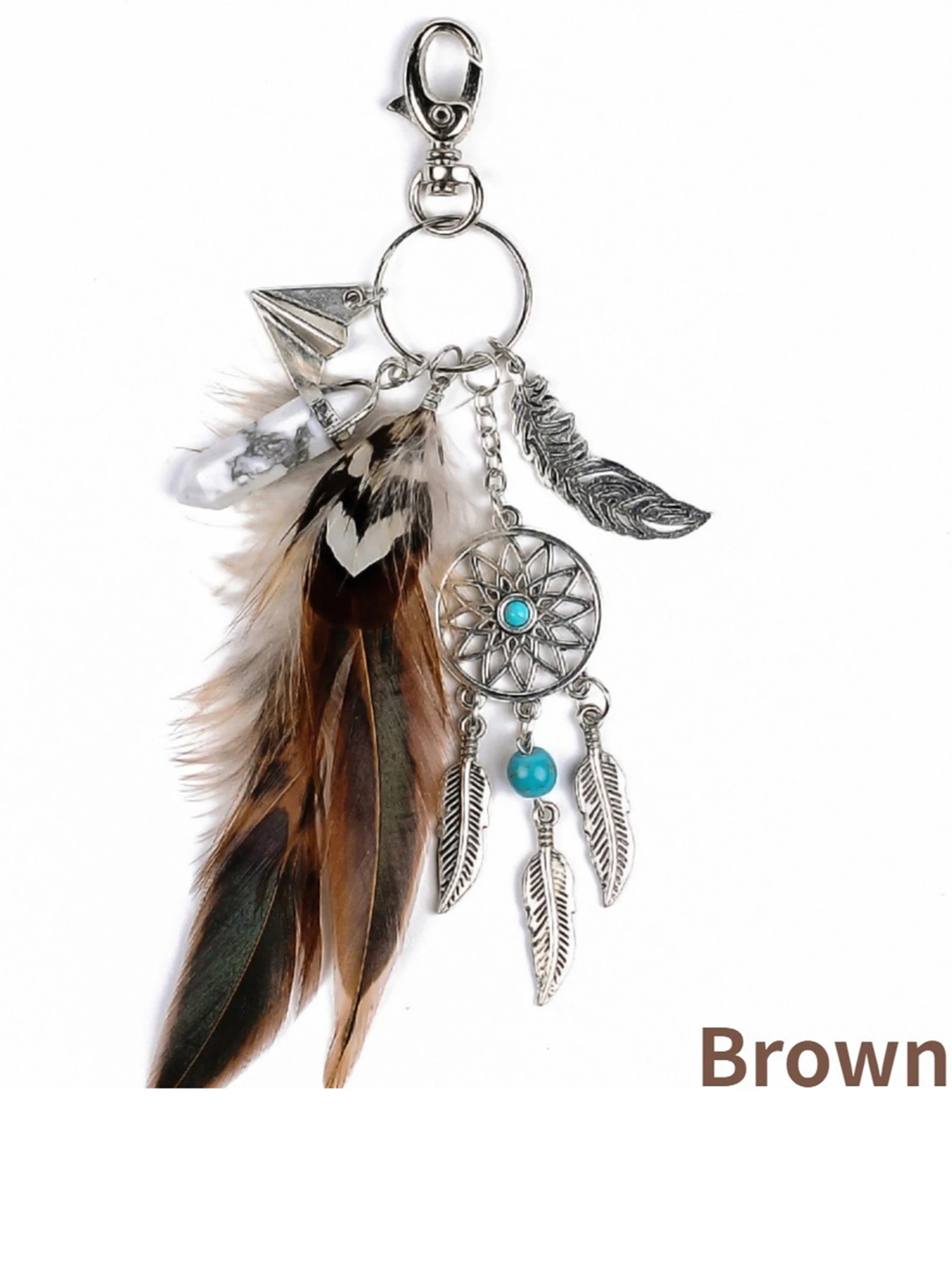 Металлический ловец снов брелок