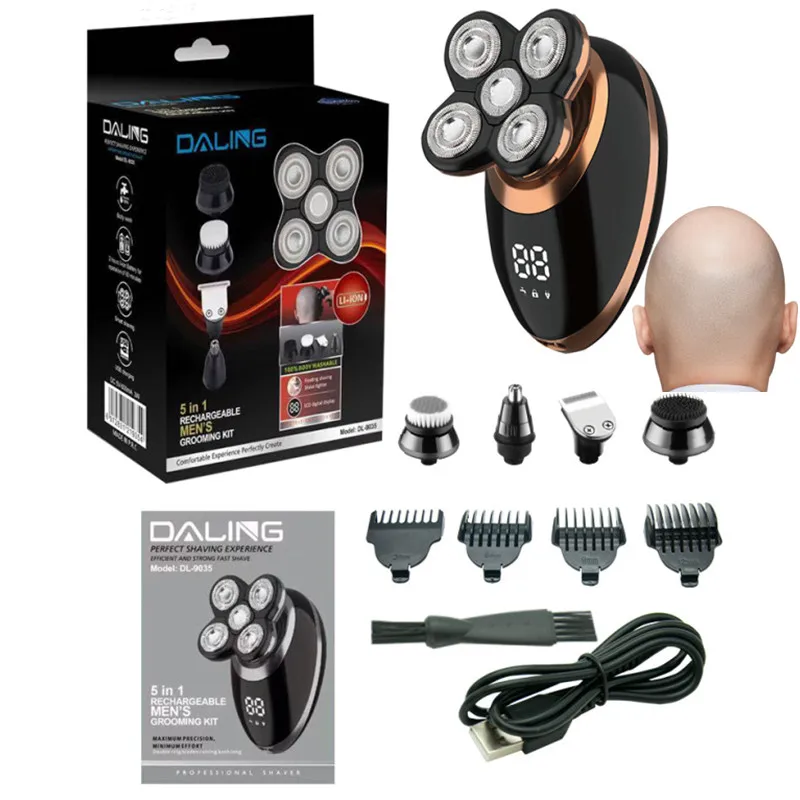Multi Grooming Kit Electric Shaver Razor for Men Lcd Display Beard Hair Trimmer Rechargeable Bald Head Shaving Machine Grooming