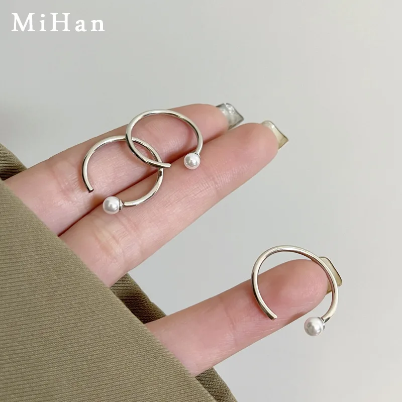 

Mihan Modern Jewelry Think Metal Rings For Women Simply Design Hot Sale Metallic Open Rings Fashion Accessories Gift