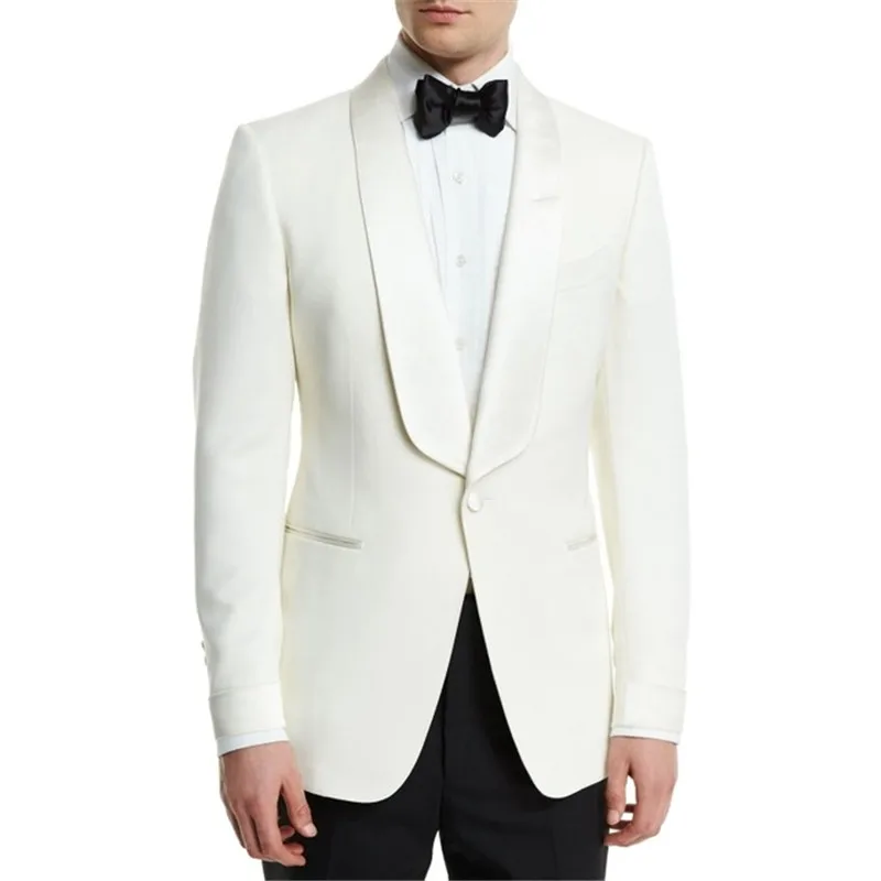 

Terno Masculino Wedding Suits for Men Tuxedos White Groom Wear Tailor Suits High Quality Fit Slim Party Business Suite 2-piece