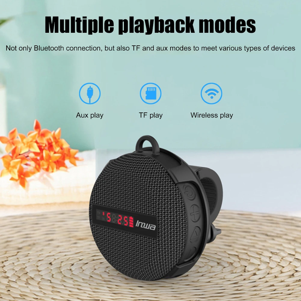 

Беспроводной динамик для велосипеда MTB Bluetooth-совместимый умный светодиодный цифровой дисплей динамик для улицы водонепроницаемый сабвуфер