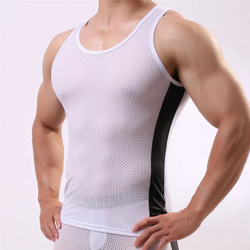 

AIIOU Fashion Quick Dry Vest Fitness Men Bodybuilding Tops Corest T-shirt Casual Sleeveless Tank Tops Male Workout Gym Clothes