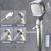 4 modes high pressure shower head adjustable water saving shower head with onoff button nozzle filter bathroom accessories