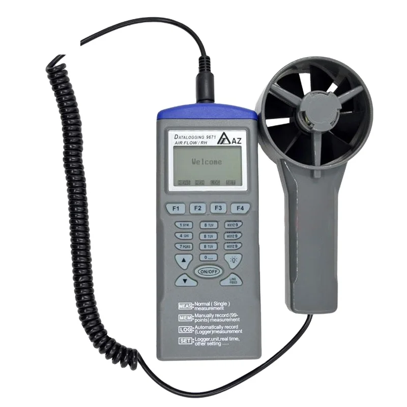 

AZ9671 Air velocity meter/ Wind speed meter/ Temperture. Humidity Logger