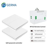 germa rf433 wireless switch 12 gang 2 way waterproof push button switch no battery self powered remote control light switch