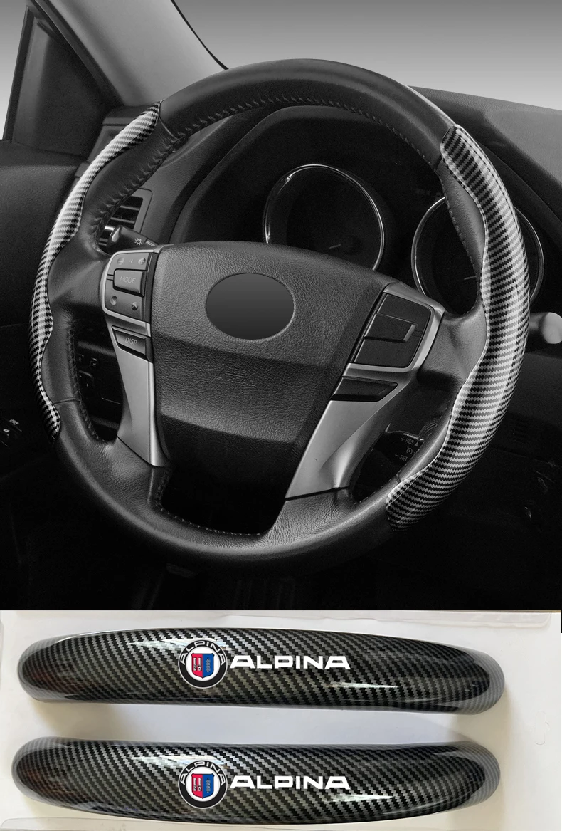

1 Pair of Car Slim Carbon Fiber Pattern Steering Wheel Car Anti-Slip Steering Wheel Cover for BMW Alpina M3 5 X3 X5 X6 Z E46 E60