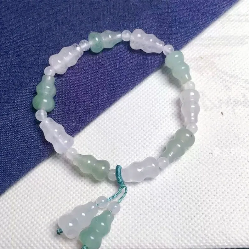 Браслет в стиле ретро золотистый Шелковый Нефритовый простой двухцветный