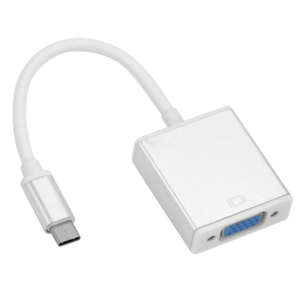 

Type-C Male to VGA Female Full 1080P USB 3.1 Adapter Cable for TV Projector Monitor (Silver)