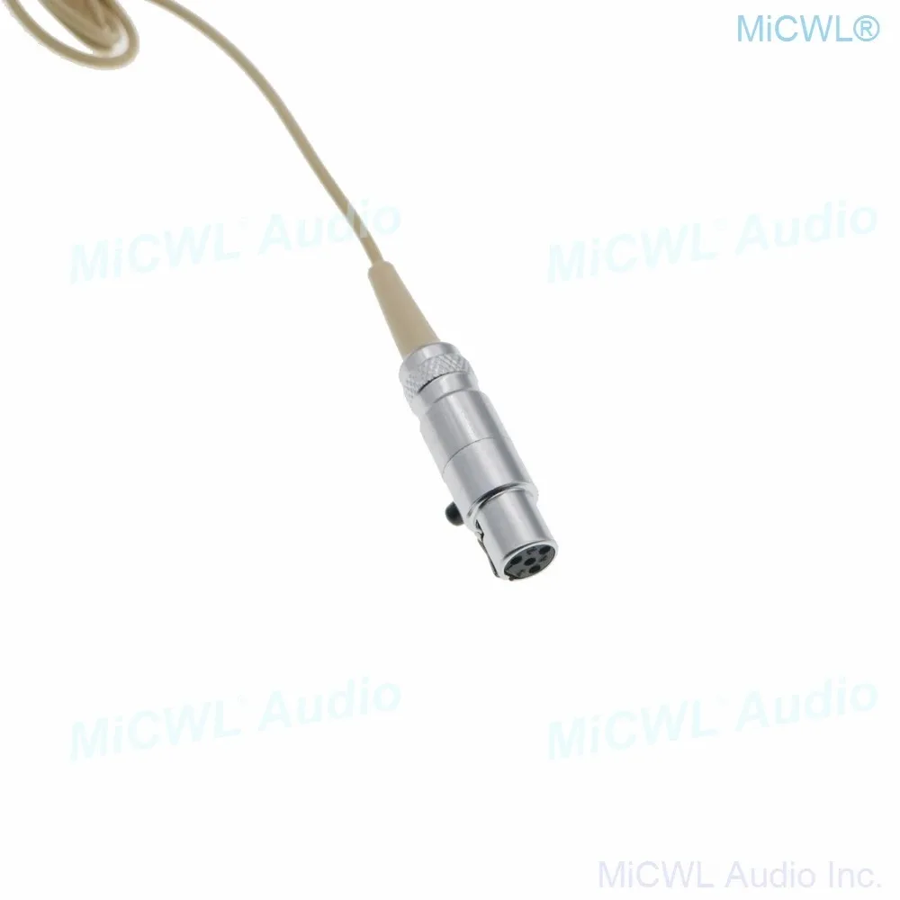 Фото Бежевый микрофон-гарнитура WBH54 Super Cardioid для беспроводных систем Shure QLX SLX PGX ULX TQG 4Pin, со складной рамкой №5