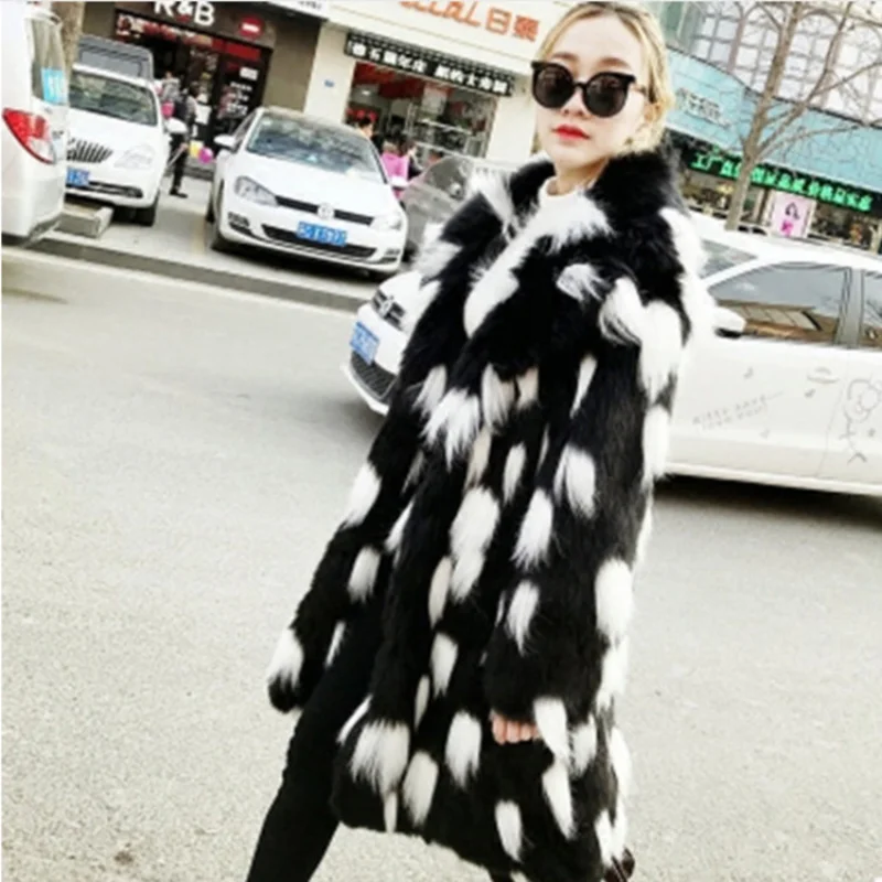Coat Women Winter Jacket Long Fur Coats Parkas New Fashion Luxury Oversize Warm Faux Fox Fur Windbreaker