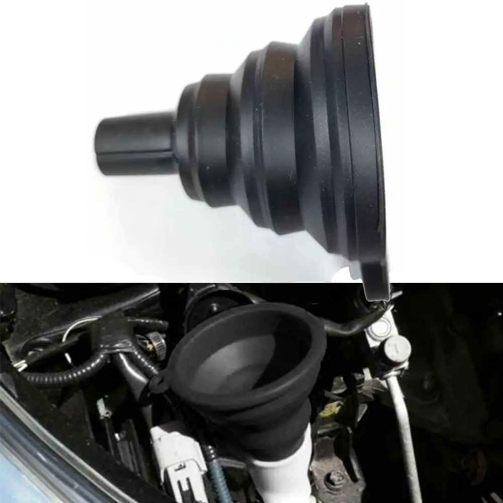 

1pc Car Funnel Universal Collapsible Foldable Space Saving Engine Oil Top Up Filler Screen Wash Coolant Car Truck Accessories
