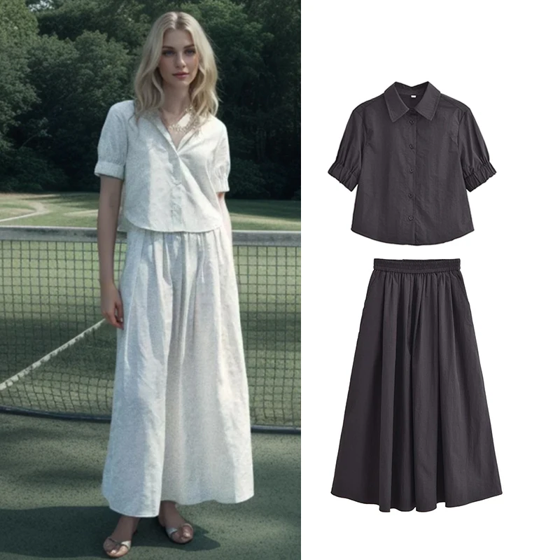 Комплект летний женский из 2 предметов элегантная юбка и