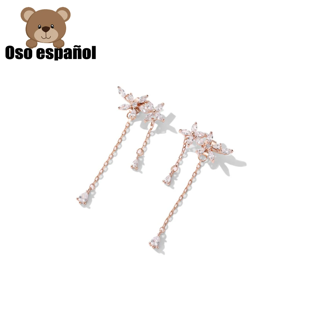 

TS-ED014 Fine 925 Sterling Silver Fine Jewelry Spain Version Bear Jewelry Women's Earrings Wholesale Price Free Shipping