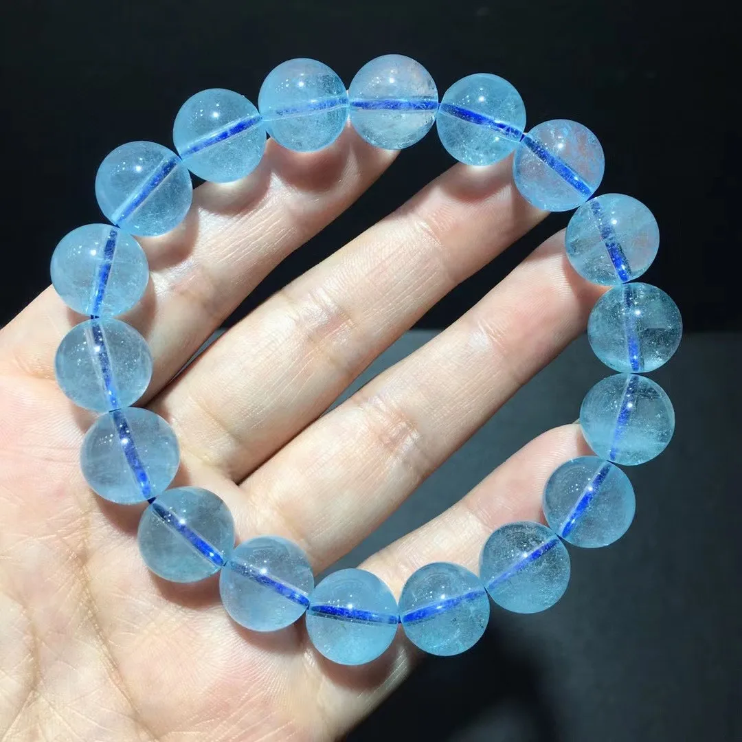 

Женский браслет с натуральным голубым топазом, 11 мм