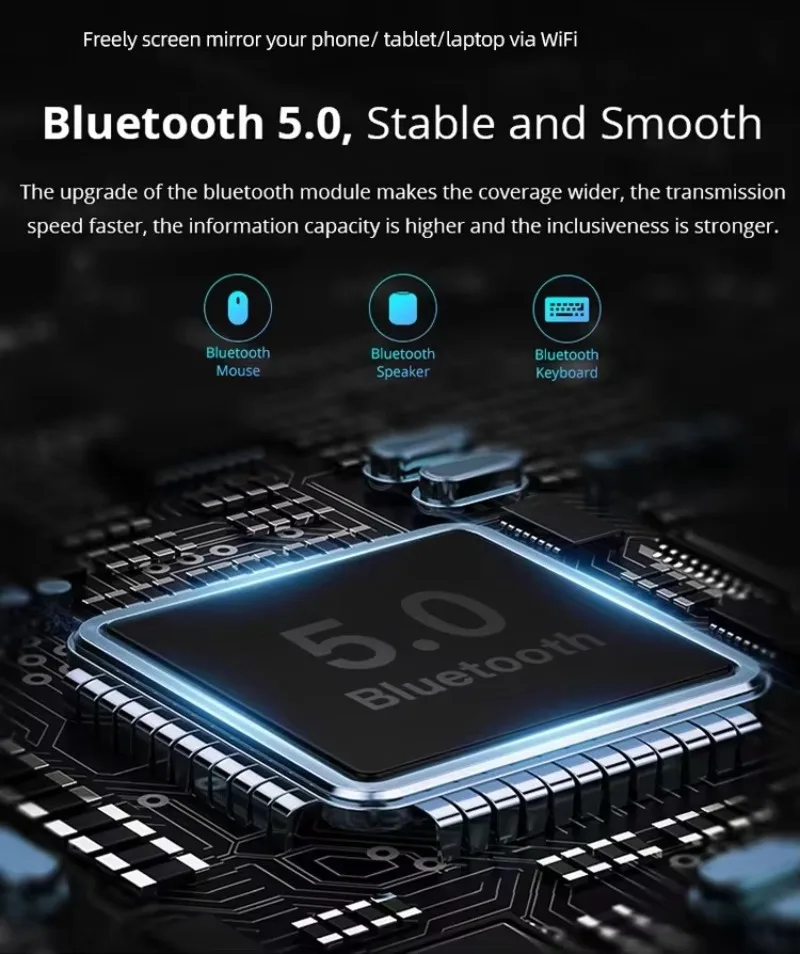 Умный Android-проектор, 4K HD, миниатюрный портативный, с Wi-Fi и Bluetooth, домашний видеопроектор (art.: 3920da1de22f2) - 3920da1de22f2