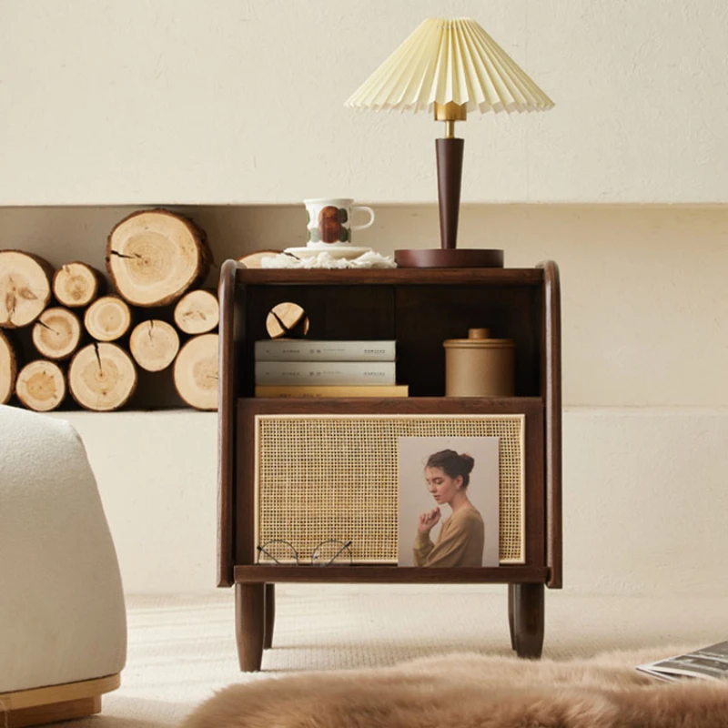 

55cm Rattan Tables Nightstands Comfortable With Bedroom Drawers Storage Cabinet Nordic Home Furniture Bedroom Side Bedside Table