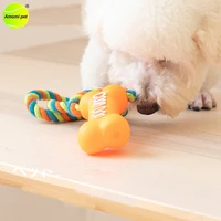cotton rope dog bone toys puppy dog chew interactive toy small dogs tooth cleaning bite resistant pet squeak toy dog accessories