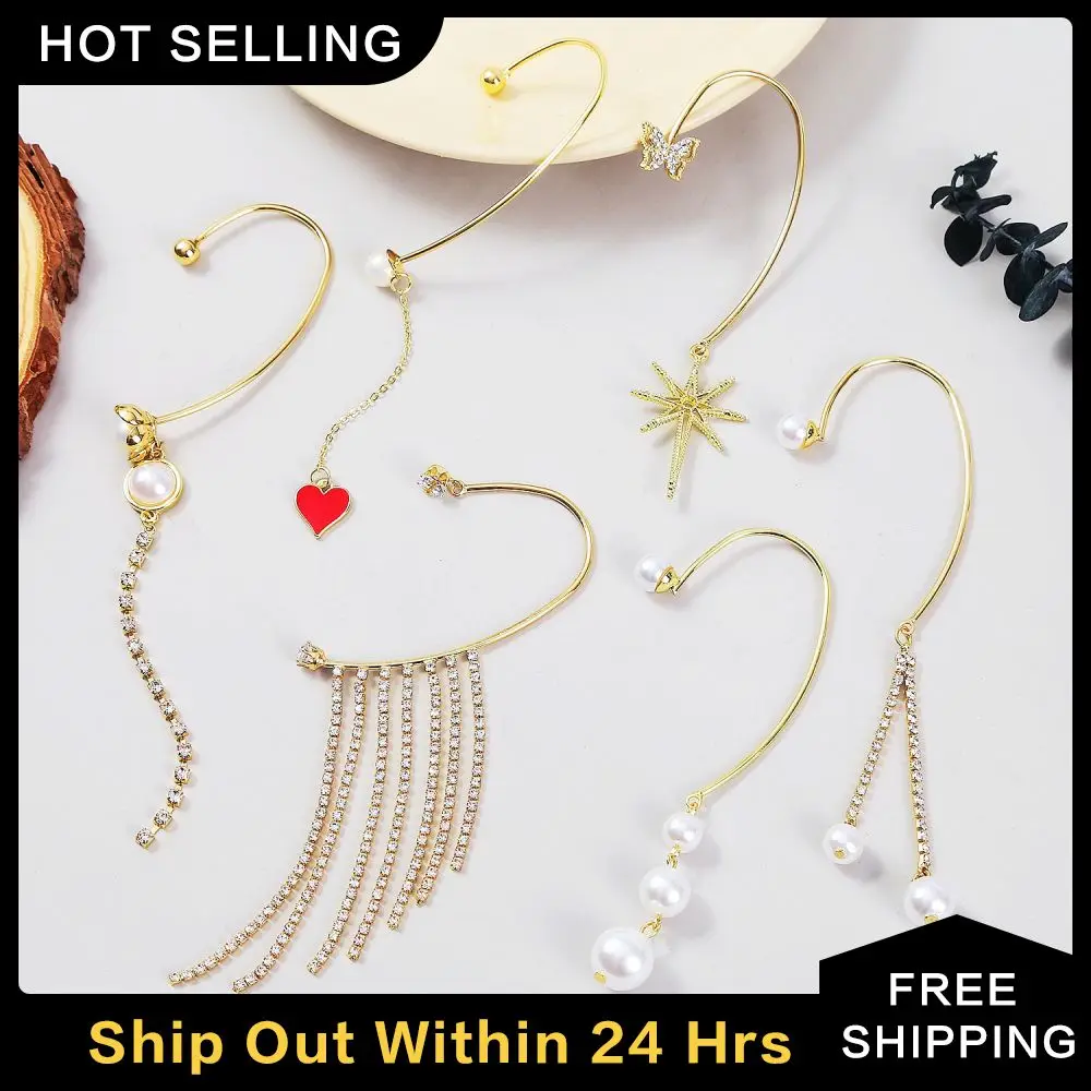 

Циркониевая кисточка без пирсинга, клипса для ушей, милые женские серьги, свадебная бижутерия без пирсинга, клипса для ушей в корейском стиле, клипса для ушей