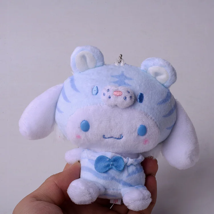 Фото Kawaii Sanio Мультфильм Плюшевая Кукла Брелок Mymelody Kuromi превращается в Китайский Зодиак тигр плюшевая подвеска на рюкзак подарок №4