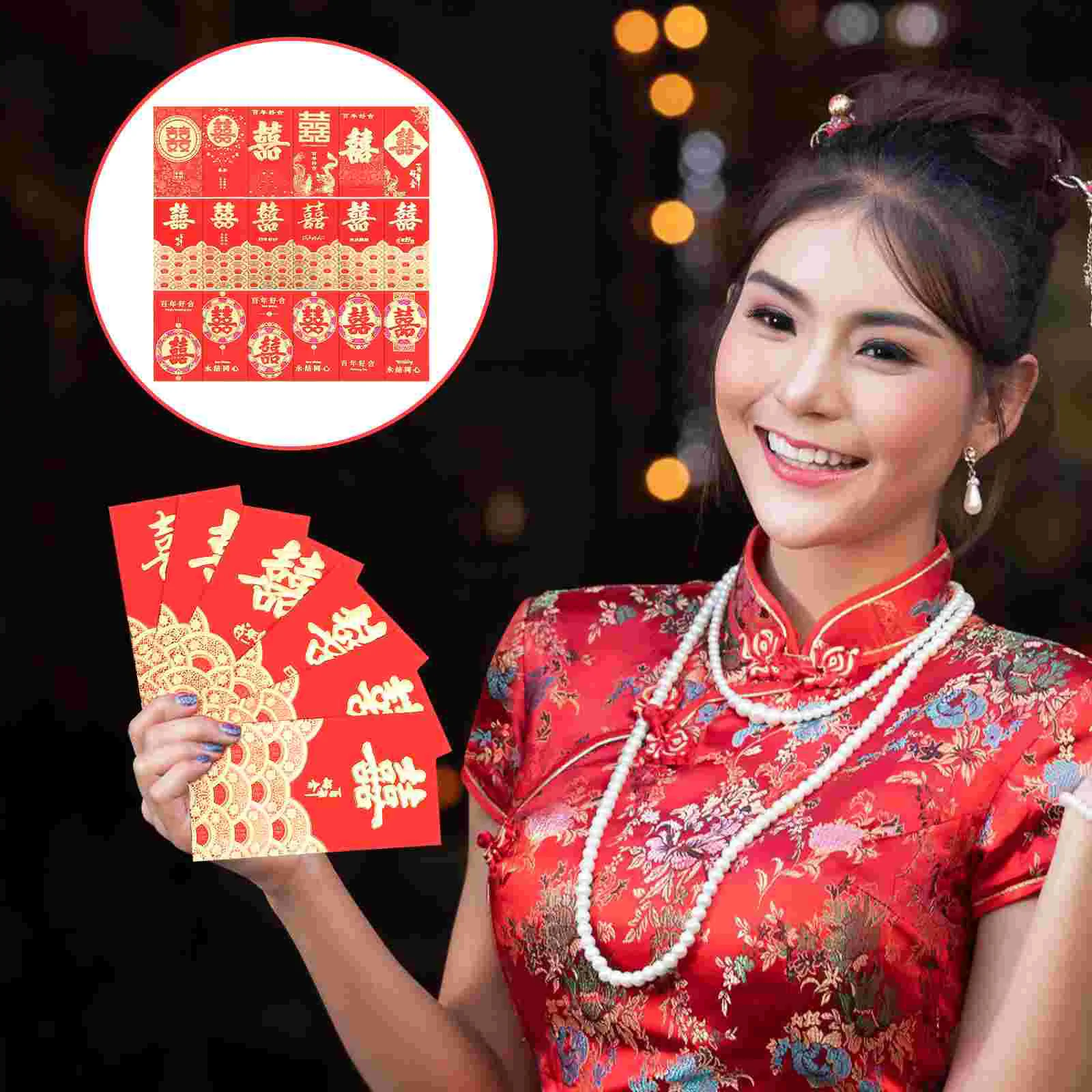 

Red Chinese Envelopes Money Luck Hongbao Cartoon Packet Gift Festival Spring Paperpouch Creative Big Packets Wedding Envelope