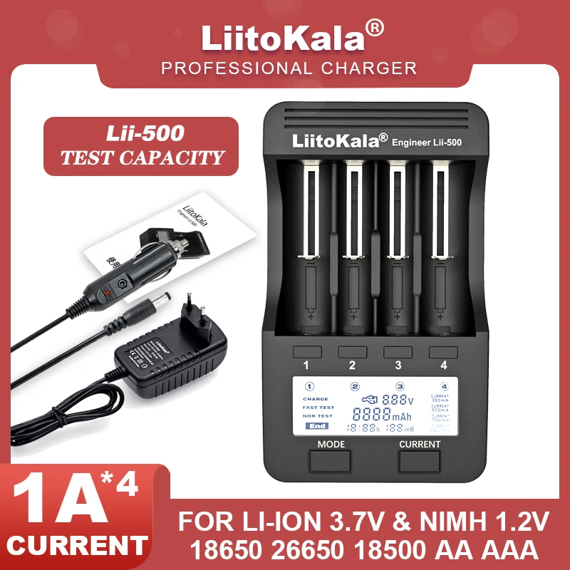

Зарядное устройство Liitokala для аккумуляторов 18650 в, 3,7, 21700, 26650, AA, AAA