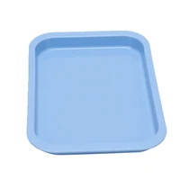 environmental dental instrument tools storage tray oral care blue plastic square plate useful dentist materials dish accessory